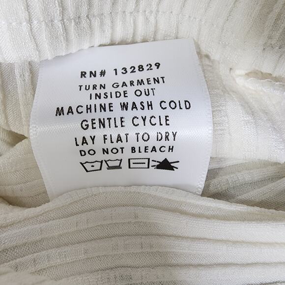 REVOLVE Weekend Stories Allister Rib Pant Womens L Cream Pull On Split Hems Luxe - Picture 7 of 12